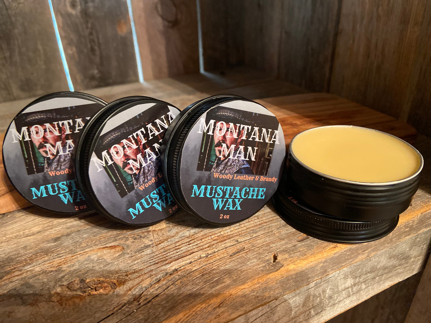 Mustache Wax-Woody Leather & Brandy