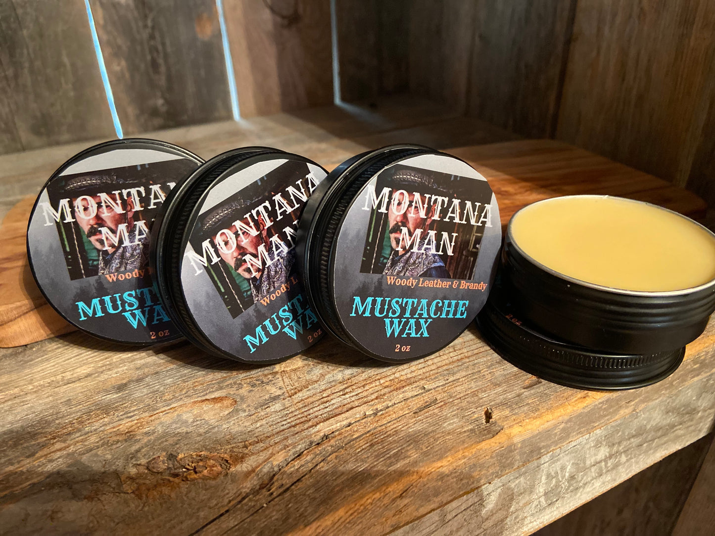 Mustache Wax-Woody Leather & Brandy